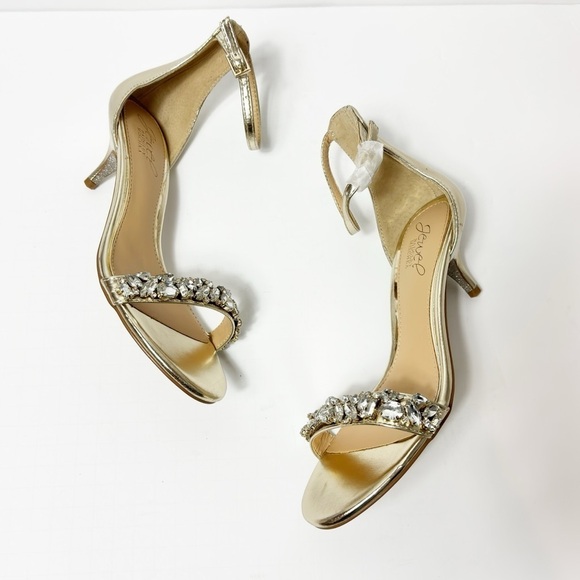 JEWEL BADGLEY MISCHKA WOMEN'S DASH KITTEN HEEL GLDMET SIZE 6 NEW - Picture 3 of 8